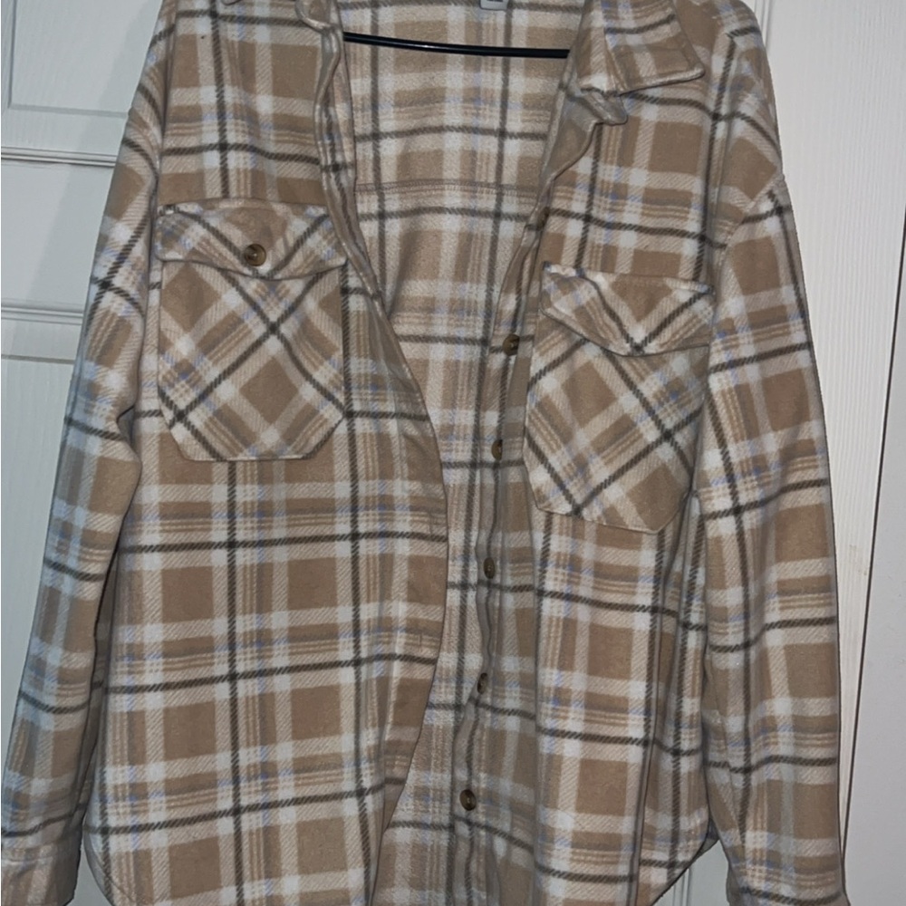 Rue21 Tan Plaid Button Down Shirt
